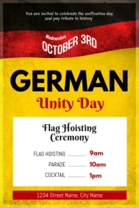 German Unity Day Event Schedule Poster Template