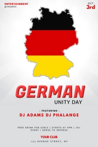German Unity Day Flyer Design TEmplate Affiche