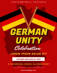German Unity Day Flyer Design TEmplate Volantino (US Letter)