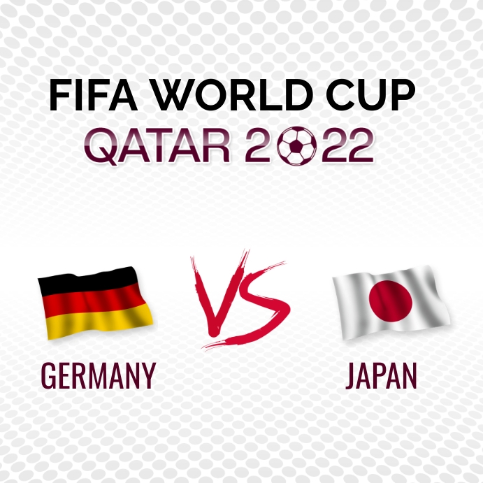 Germany vs Japan Qatar Fifa World Cup Flyer Instagram 帖子 template