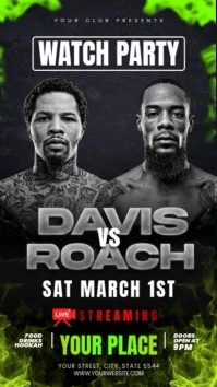 Gervonta Davis vs Lamont Roach flyer Instagram Story template