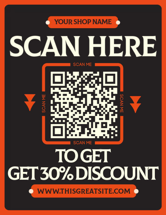 Plantilla de Get discount with scan QR code | PosterMyWall