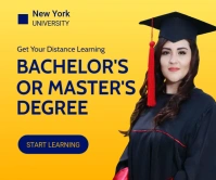 Get Distance Learning Degree Banner 大矩形广告 template