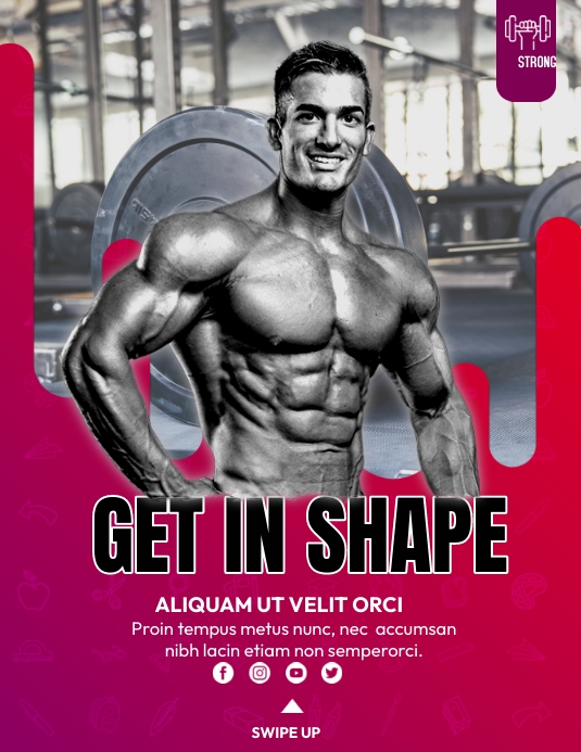 Get In Shape Ads Flyer (US Letter) template
