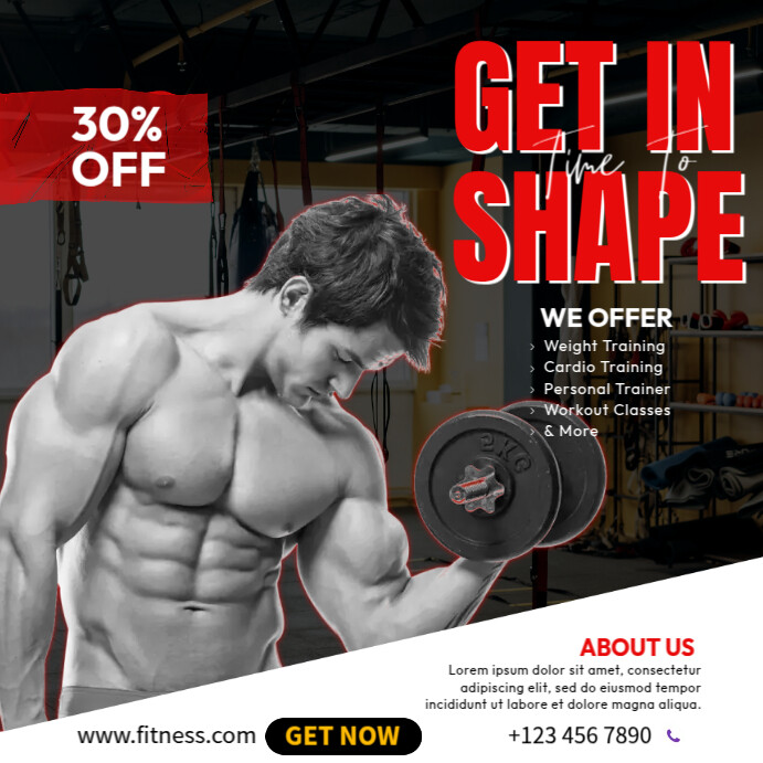 Get In The Shape Ads Template | PosterMyWall