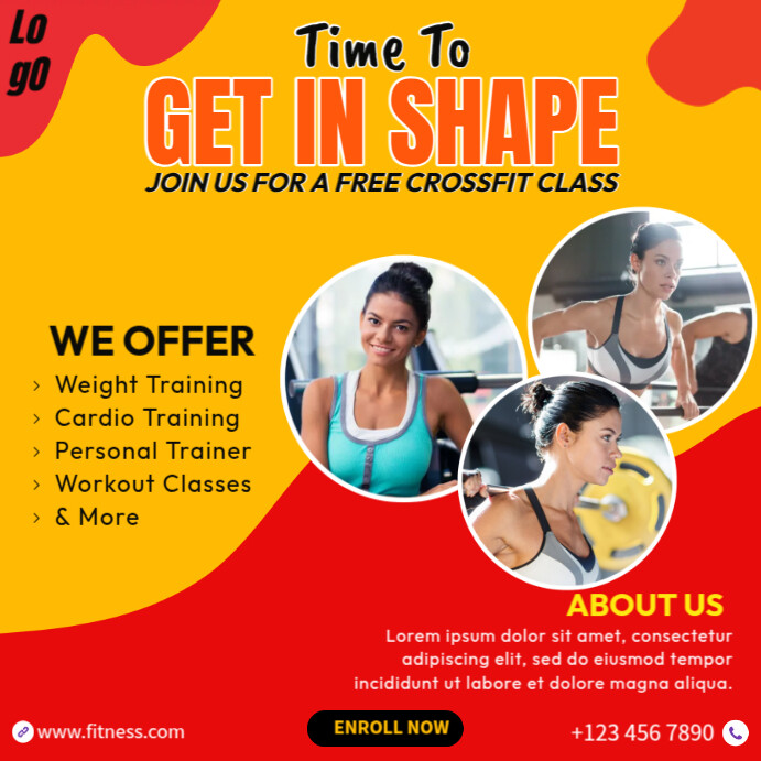 Get In The Shape Ads Instagram Post template
