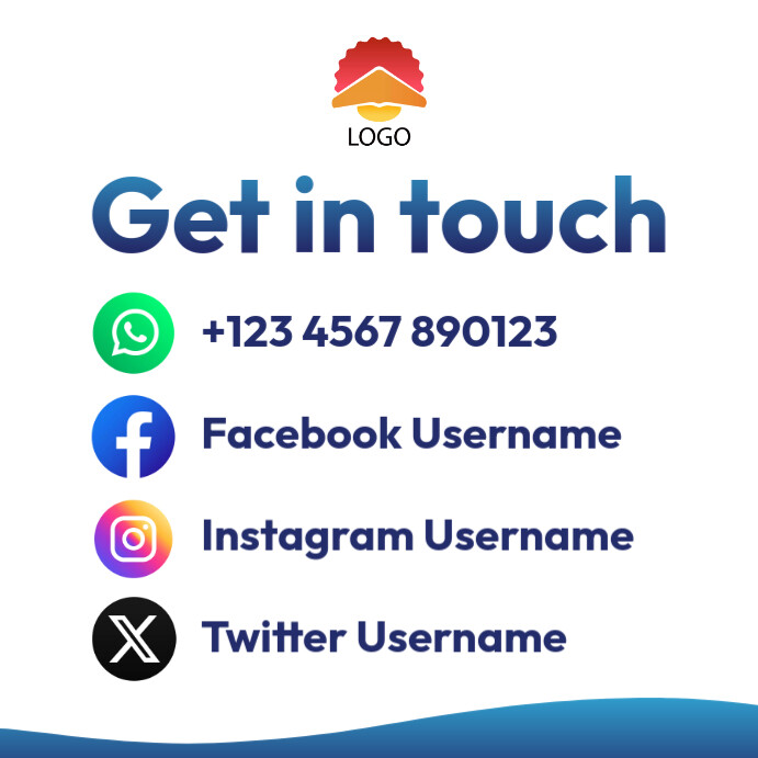 Get in touch contact information Template | PosterMyWall