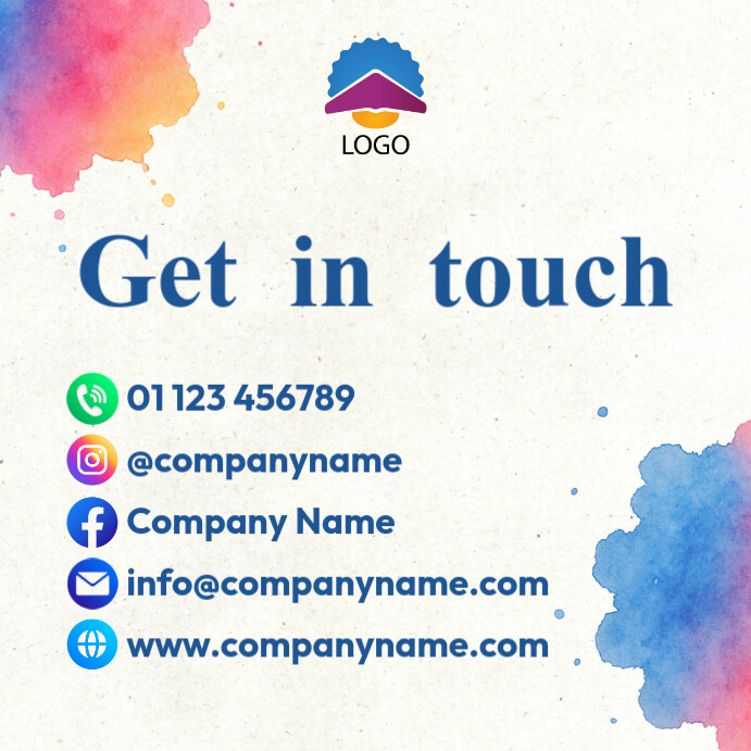 get in touch with us Template PosterMyWall