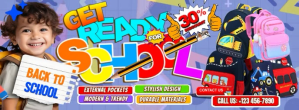 Get Ready for School! 30% Off BackPacks Facebook Cover Photo Template