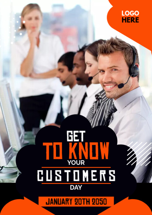 Get To Know Your Customers Day A2 template
