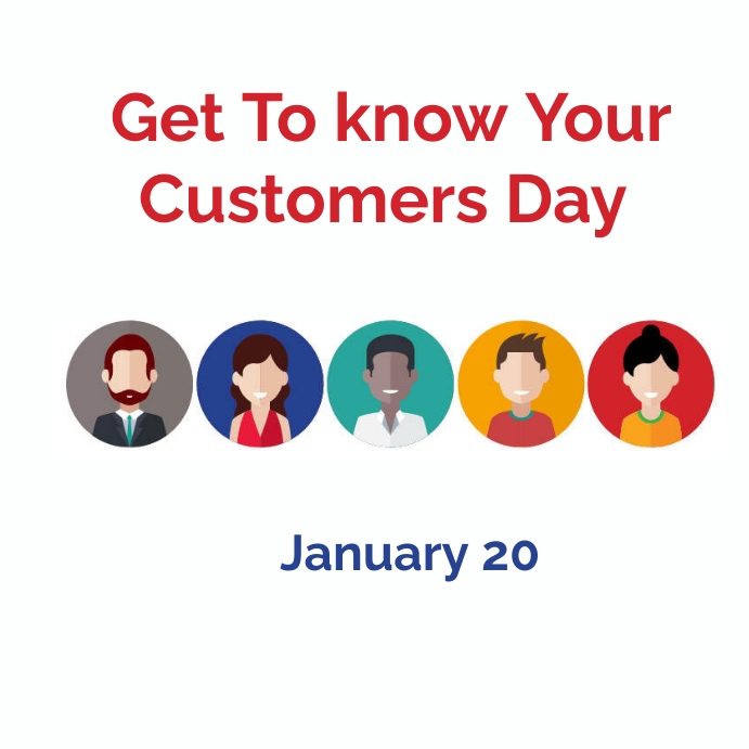 get to know your customers day Instagram-bericht template