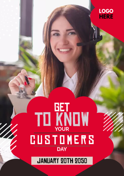 Get To Know Your Customers Day A5 template