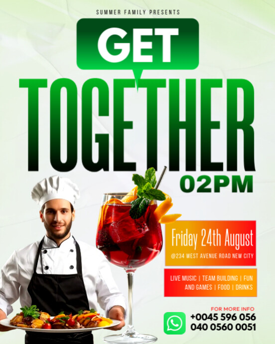 Get Events Copy of Get together family event invitation card editable printable ...