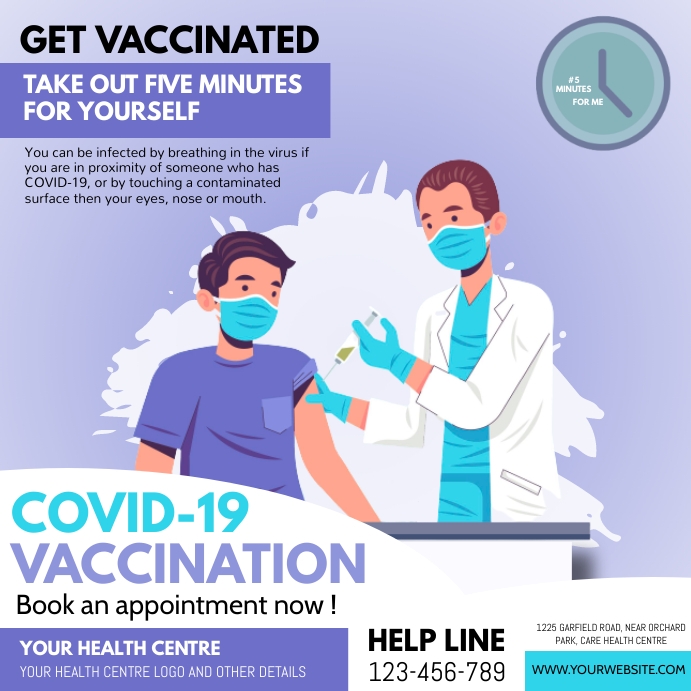 GET VACCINATED Publicação no Instagram template