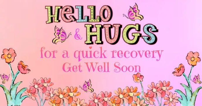Get Well Card Facebook Shared Image template
