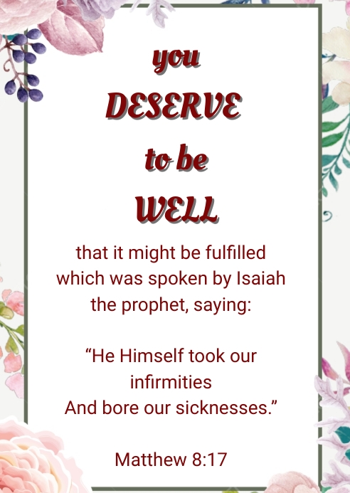 GET WELL CARD A6 template