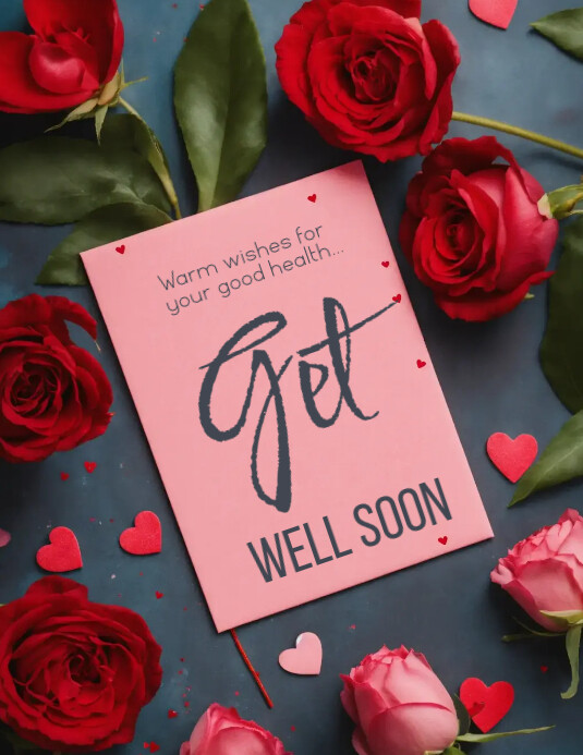 Get well soon, thanks, event Рекламная листовка (US Letter) template