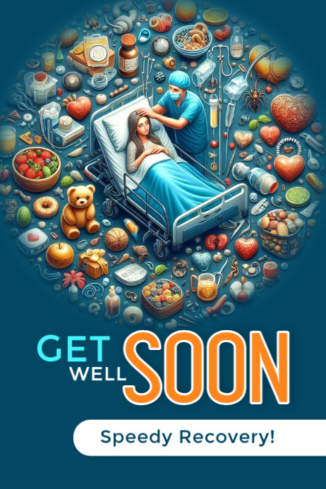 Get well soon Poster template