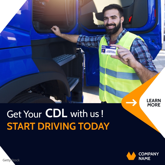 Cdl Powerpoint Template get your cdl with us Template | PosterMyWall