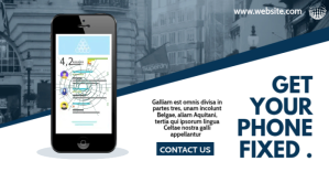 get your phone fixed blue and white colors so Reklama na Facebooka template