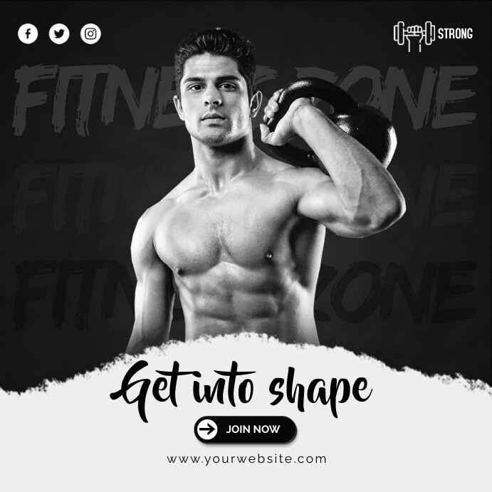 Getting Into Shape Ads Instagram Post template