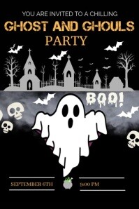 Ghost And Ghouls Party Poster template
