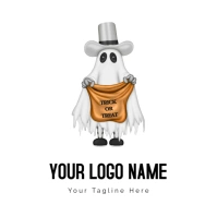 Ghost Trick Or Treat - Ghost Trick Or Treat Costume For Halloween Logo template