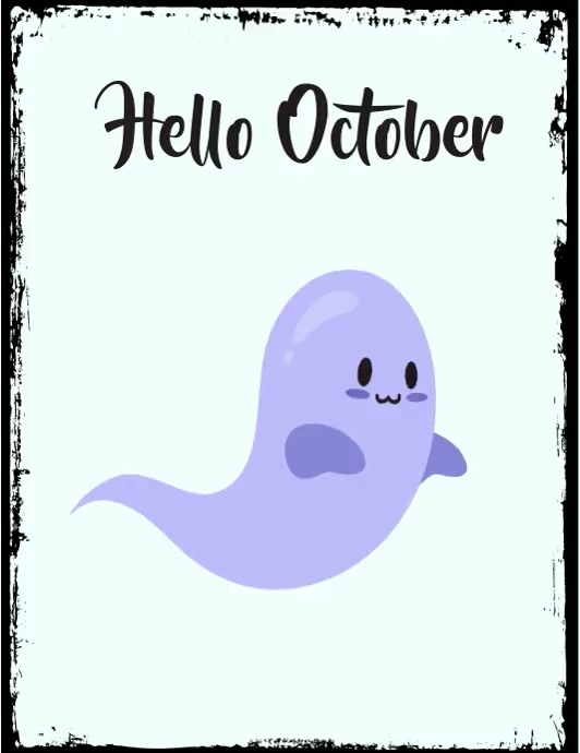 ghostly greeting for october 传单(美国信函) template