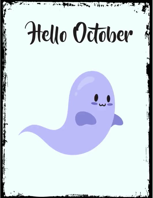 ghostly greeting for october Løbeseddel (US Letter) template