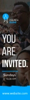 gift bookmark you are invited blue and white Half Page Legal template