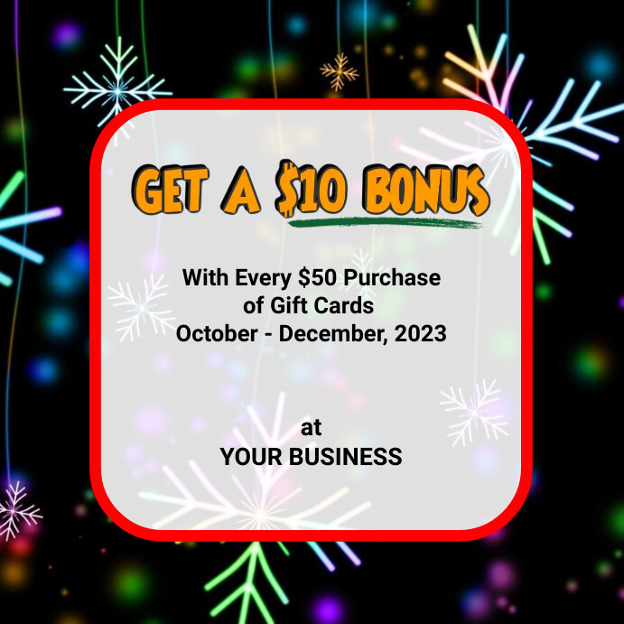 Gift card and bonus Template | PosterMyWall