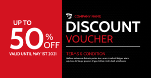 สีดำ Discount Voucher Facebook Shared Image Template