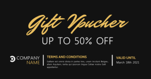 黑色 Gift Voucher Facebook Shared Image Template