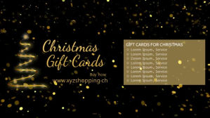 Черный Christmas Gift Cards Facebook Cover Video Template