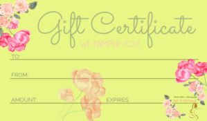 Jaune Spa Gift Certificate Tag Template