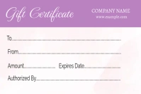 Gift Certificate Label template