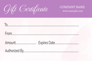 Gift Certificate Rótulo template