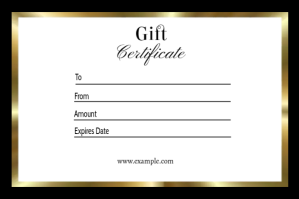 สีขาว Gift Certificate Label Template