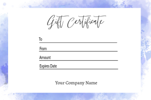 Gift Certificate Etiqueta template