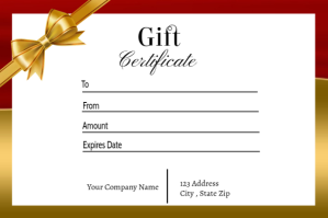 Gift Certificate Etiqueta template