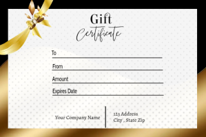 สีขาว Gift Certificate Этикетка Template