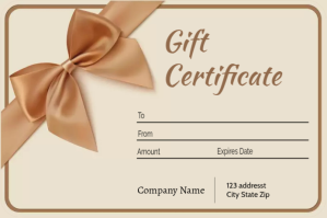 Yellow Gift Certificate Label Template