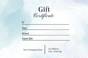 Gift Certificate Etichetta template