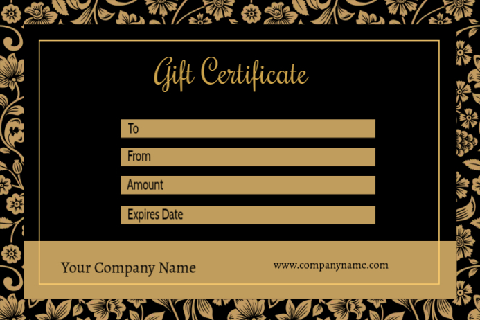 Hitam Gift Certificate Labels Templat | PosterMyWall