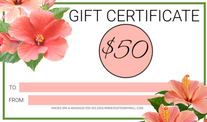 Putih Gift Certificate Tag Templat | PosterMyWall