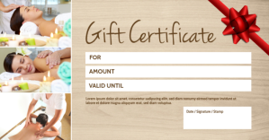Brown Spa Gift Certificate Facebook Shared Image Template