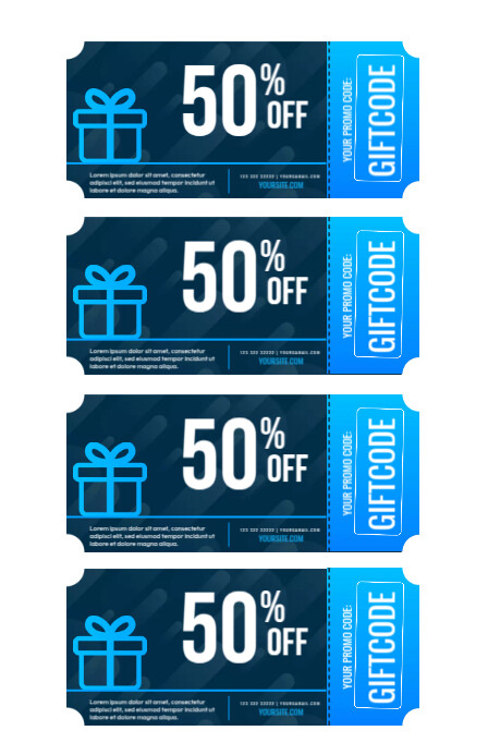 Gift Code Blue Design Template | PosterMyWall