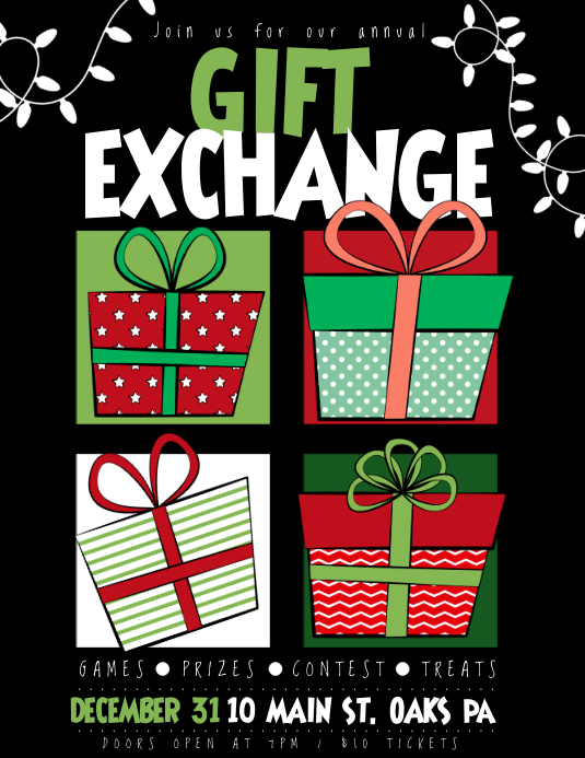 Gift exchange Template PosterMyWall Gift exchange Template PosterMyWall