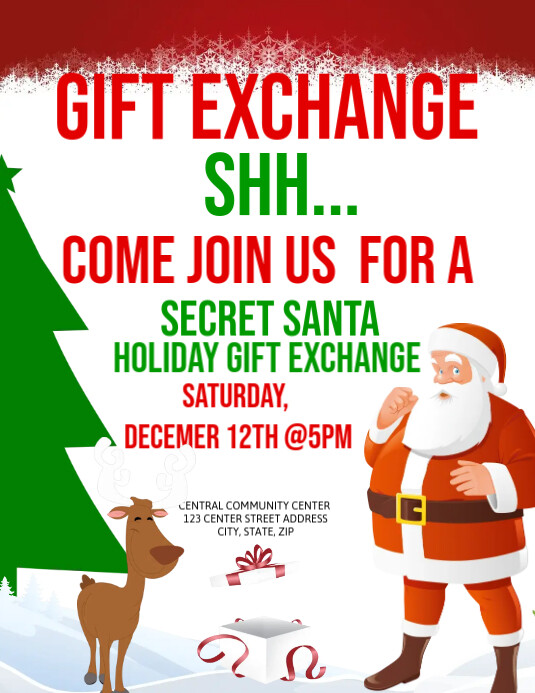 Gift Exchange Template Flyer (format US Letter)