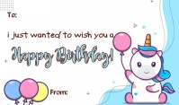 GIFT TAG | BIRTHDAY | Unicorn template